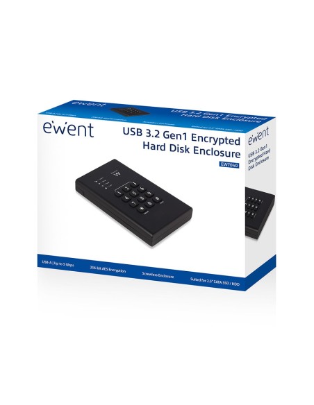 Ewent EW7040 caja para disco duro externo 2.5" Carcasa de duro SSD Negro