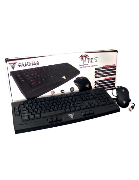 GAMDIAS ARES + OUREA teclado USB Negro