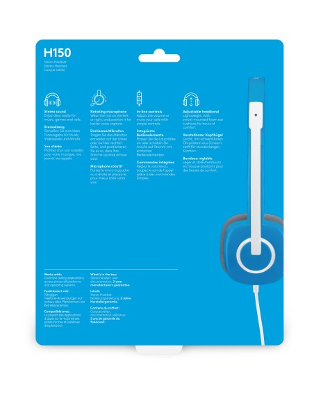 Logitech H150 Auriculares Diadema Azul