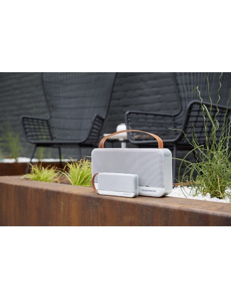Thomson WS02 altavoz portátil Altavoz portátil estéreo Aluminio, Blanco 12 W