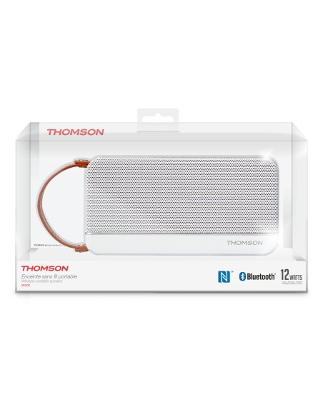 Thomson WS02 altavoz portátil Altavoz portátil estéreo Aluminio, Blanco 12 W