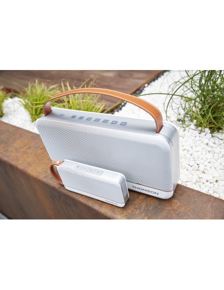Thomson WS02 altavoz portátil Altavoz portátil estéreo Aluminio, Blanco 12 W