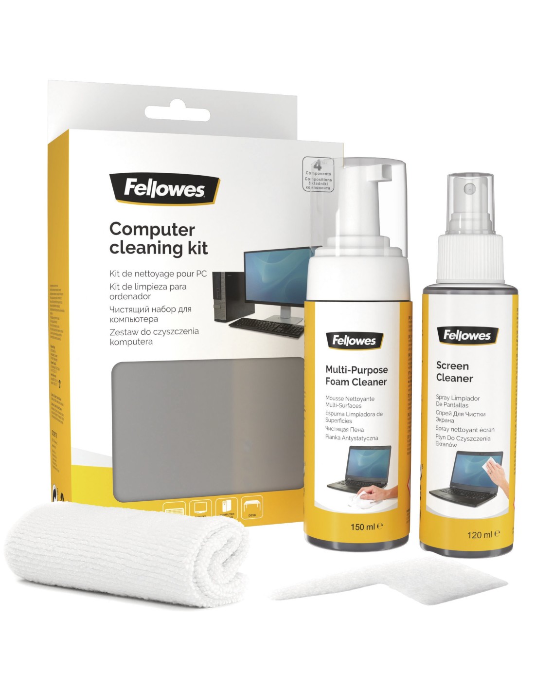 Fellowes 9977909 kit de limpieza para computadora Teclado, Lentes/Cristal,  Teléfono móvil/smartphone, Impresora, Escáner