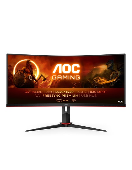 AOC G2 CU34G2X BK pantalla para PC 86,4 cm (34") 3440 x 1440