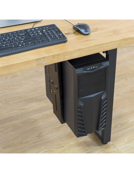 Ewent EW1293 soporte de CPU Soporte para instalación de CPU bajo mesa Negro