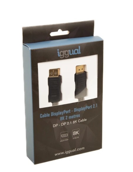 iggual Cable DisplayPort (M) 2.1 8K 2 metros negro