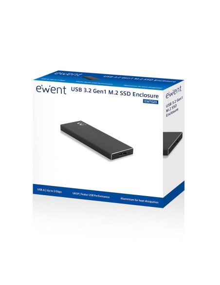 Ewent EW7023 caja para disco duro externo Caja externa para unidad de estado sólido (SSD) Negro