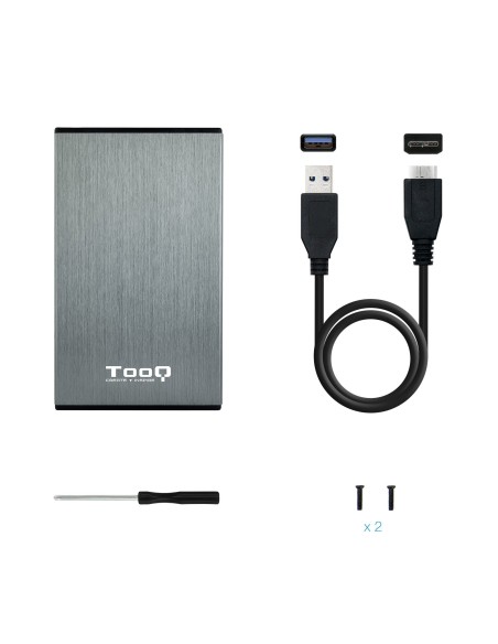 TooQ TQE-2527G caja para disco duro externo Caja de disco duro (HDD) Negro, Gris 2.5"