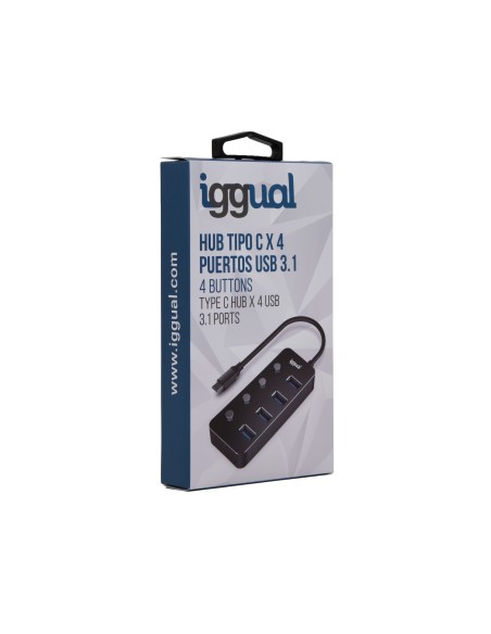 iggual Hub tipo C x 4 puertos USB 3.1 4BUTTONS