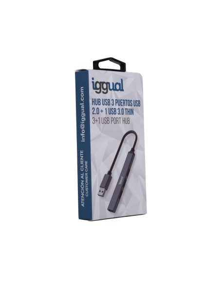iggual Hub USB 3 puertos USB 2.0 + 1 USB 3.0 THIN