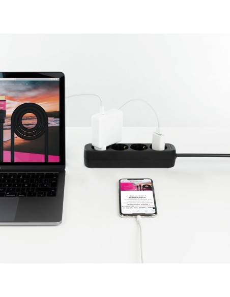 Nanocable Regleta de Enchufes 4 Tomas 1.4 m Negro