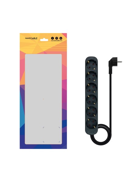 Nanocable Regleta de Enchufes 6 Tomas 1.4 m Negro
