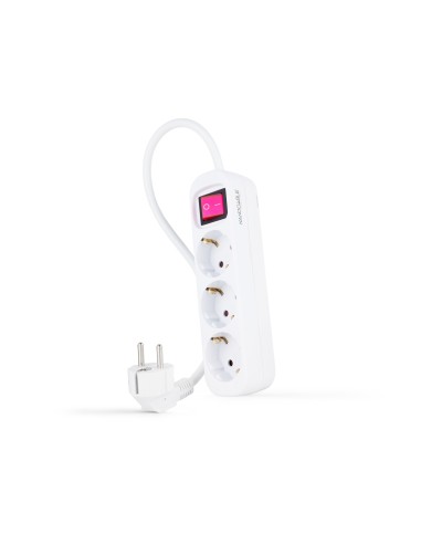 Nanocable Regleta 3 Tomas Interruptor Blanco