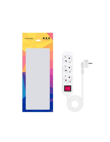 Nanocable Regleta 3 Tomas Interruptor Blanco