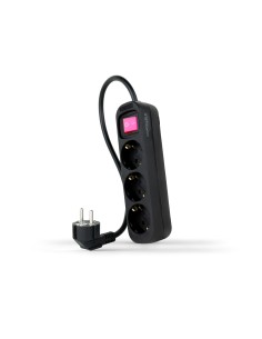 Nanocable Regleta 3 Tomas Interruptor Negro