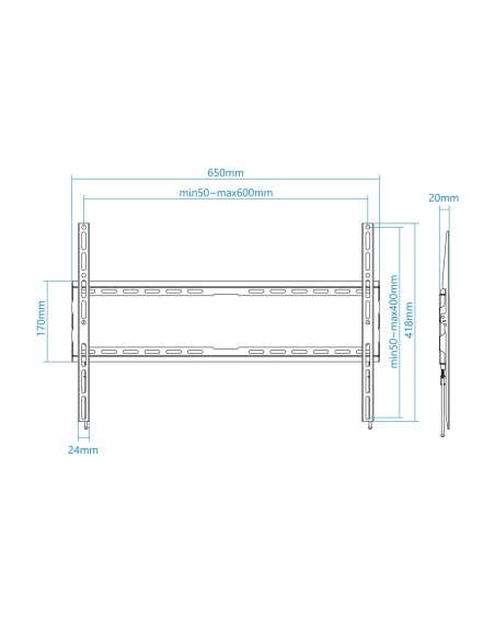 TooQ LP1080F-B soporte para TV 2,03 m (80") Negro