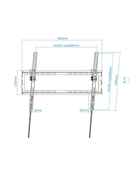 TooQ LP1081T-B soporte para TV 2,03 m (80") Negro