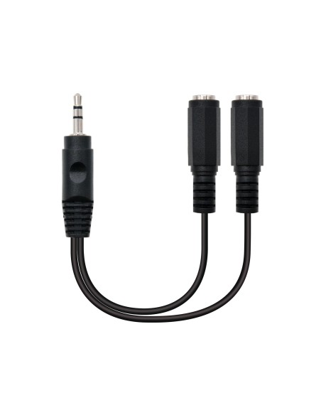 Nanocable 10.24.1200 cable de audio 0,15 m 2 x 3,5mm 3,5mm Negro