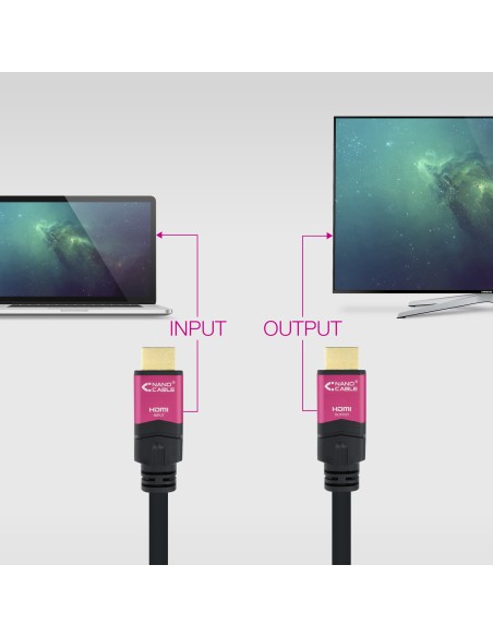 Nanocable 10.15.3715 cable HDMI 15 m HDMI tipo A (Estándar) Negro, Rosa