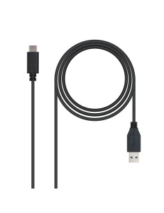 Nanocable USB 3.1, 1m cable USB USB 3.2 Gen 2 (3.1 Gen 2) USB C USB A Negro