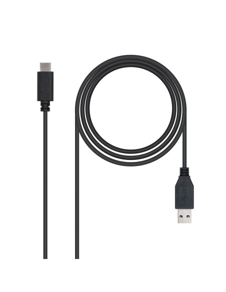 Nanocable USB 3.1, 1m cable USB USB 3.2 Gen 2 (3.1 Gen 2) USB C USB A Negro