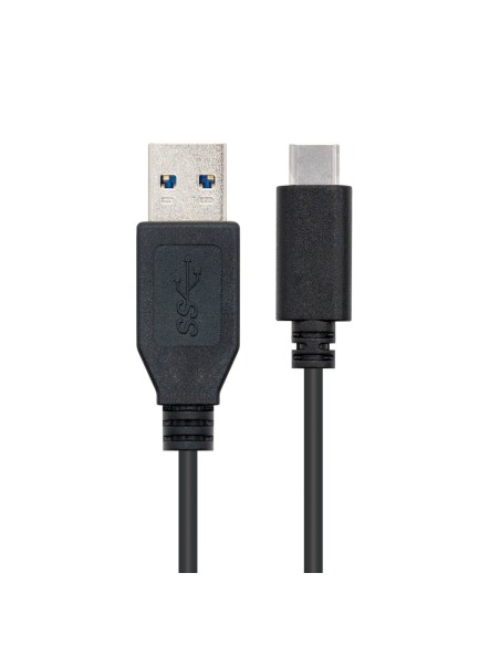 Nanocable USB 3.1, 1m cable USB USB 3.2 Gen 2 (3.1 Gen 2) USB C USB A Negro
