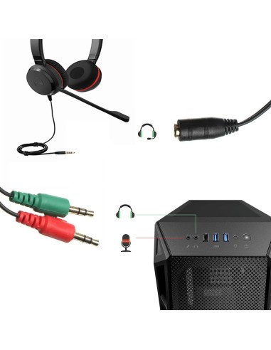 Ewent EC1642 cable de audio 0,15 m 3,5mm 2 x 3,5mm Negro, Verde, Rojo