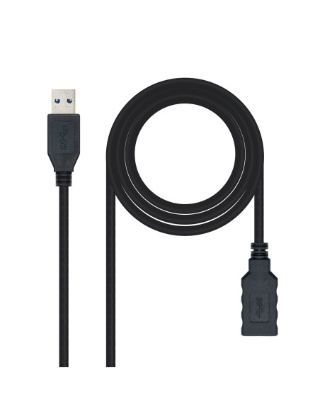 Nanocable Cable USB 3.0, Tipo A M-A H, Negro, 3.0 M