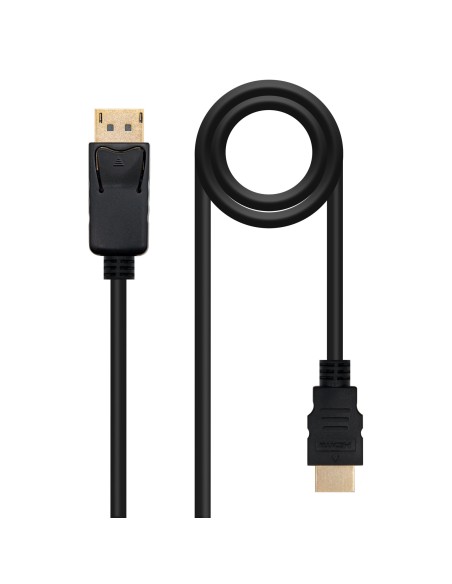 Nanocable Cable Conversor DISPLAYPORT a HDMI, DP M - HDMI M, Negro, 0.5 m