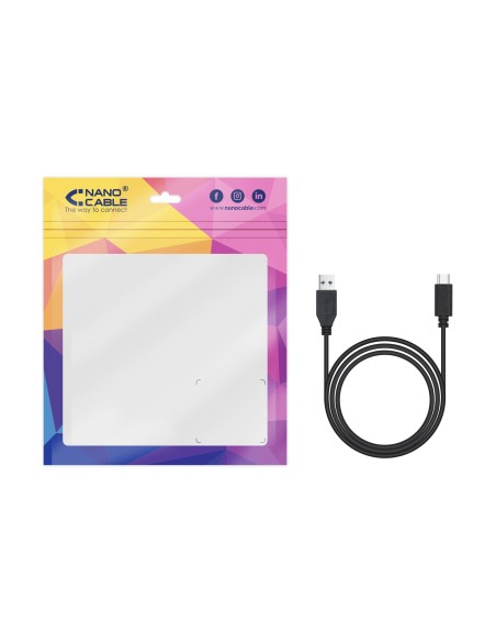 Nanocable Cable USB 3.1 Gen2 10Gbps 3A, tipo USB-C M-A M, negro, 0.5 m