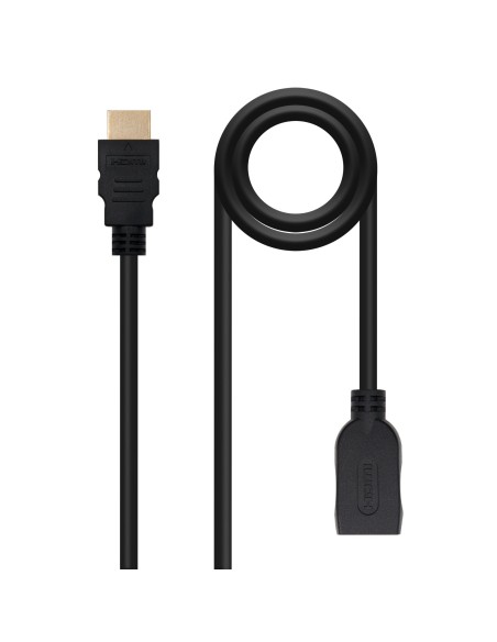 Nanocable Cable HDM 2.0 Prolongador A M-A H, Negro, 3 m