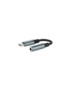 Nanocable Cable Adaptador Audio USB-C M a Jack 3.5 H, 11 cm, Negro Gris