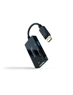 Nanocable Conversor DP a HDMI DVI VGA Negro 20 cm
