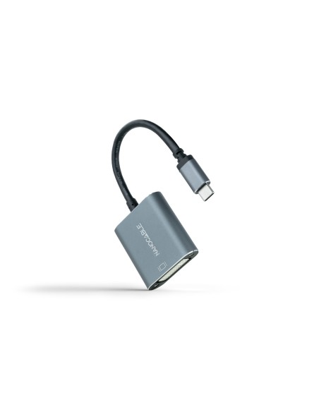 Nanocable Conversor USB-C a DVI-D, 15 cm, Gris