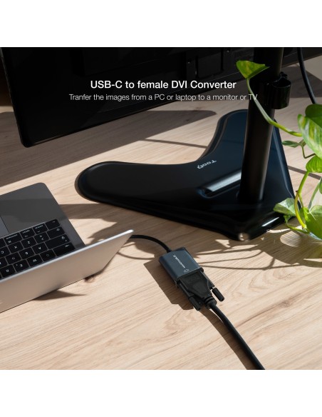 Nanocable Conversor USB-C a DVI-D, 15 cm, Gris