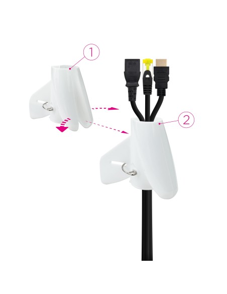 Nanocable Organizador cables flex. 25mm 1 M Blanco