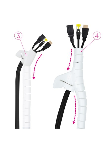 Nanocable Organizador cables flex. 25mm 1 M Blanco