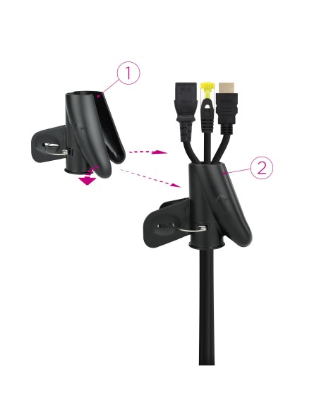 Nanocable Organizador cables flex. 25mm 3 M Negro