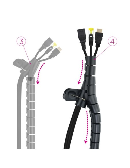 Nanocable Organizador cables flex. 25mm 3 M Negro
