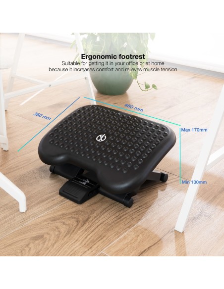 Tooq Reposapiés ajustable confort Negro