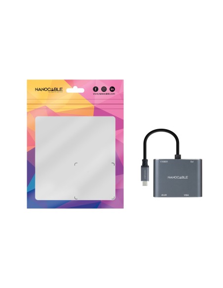 Nanocable Converosr USB-C a HDMI VGA USB3.0 PD
