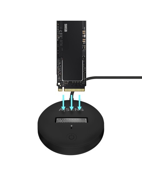 Aisens USB-C Dock M.2 Sata Nvme-Usb3.1 Gen2 Negra