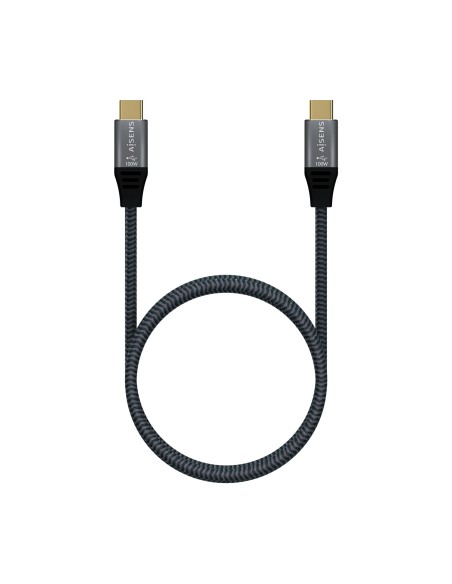 AISENS CABLE USB 2.0 ALUMINIO 5A 100W E-MARK USB-C M-USB-C M GRIS 1.0M