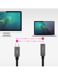 Nanocable Cable USB 3.2 Gen2 USB-C M H 0,5 M Negro