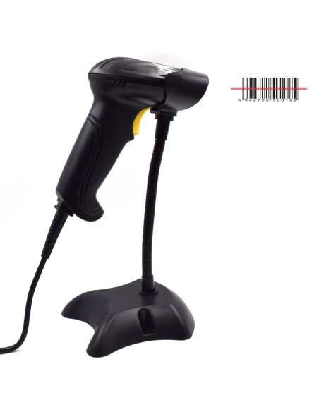 Ewent EW3400 lector de código de barras Lector de códigos de barras portátil 1D Laser Negro