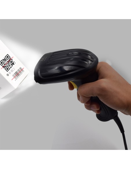 Ewent EW3410 lector de código de barras Lector de códigos de barras portátil 2D LED Negro