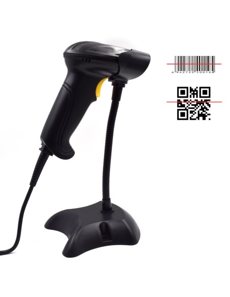 Ewent EW3410 lector de código de barras Lector de códigos de barras portátil 2D LED Negro