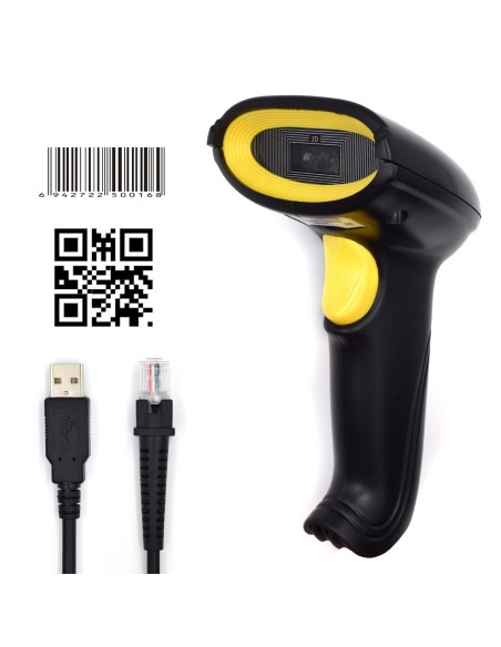 Ewent EW3410 lector de código de barras Lector de códigos de barras portátil 2D LED Negro