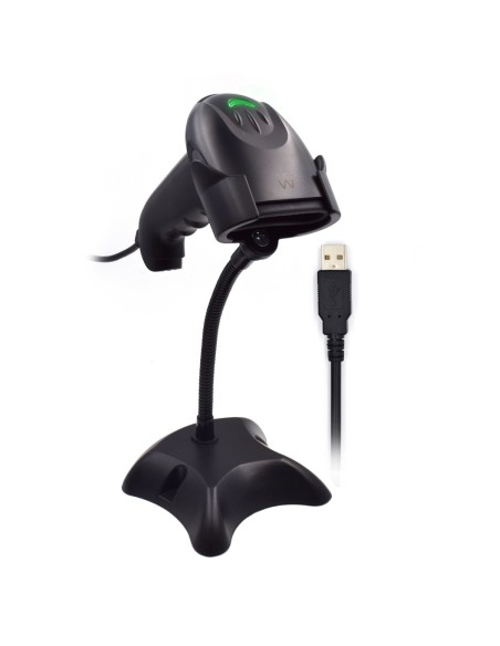 Ewent EW3420 lector de código de barras Lector de códigos de barras portátil 1D CCD Negro