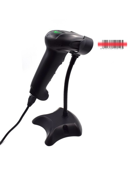 Ewent EW3420 lector de código de barras Lector de códigos de barras portátil 1D CCD Negro